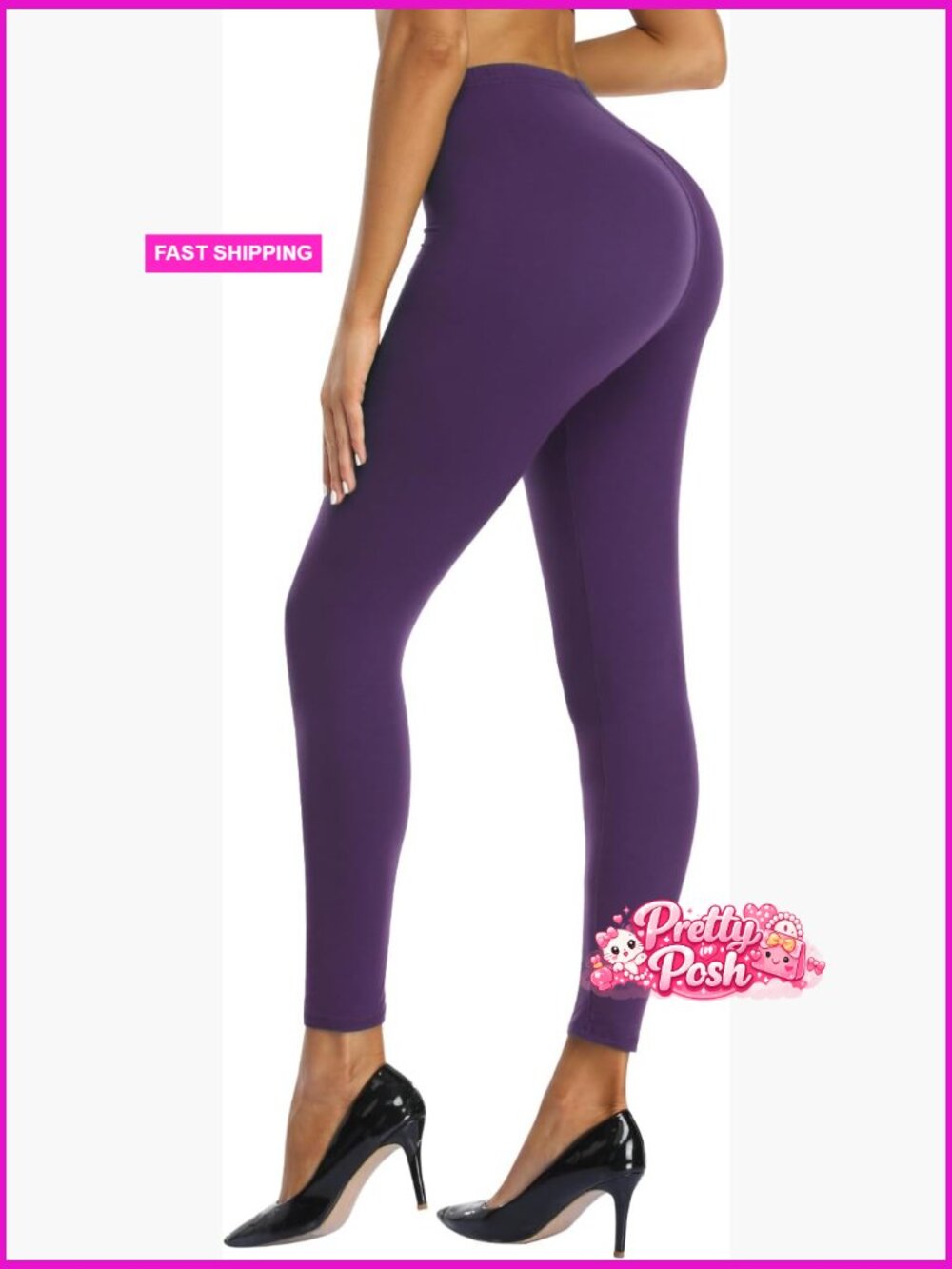 High Waist Ankle Leggings, Polyester Spandex Stretch, Yoga Gym Pants